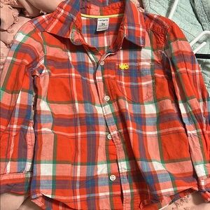 3 for $20! Carter's Kids 3t Plaid Shirt - boys 3t button down shirt orange